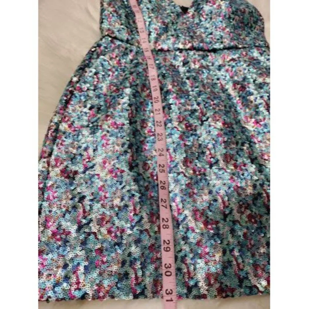 TOPSHOP Sequins Twee Homecomming NYE V-Neck Prom Glamour Mini Dress Size 6 - Picture 7 of 13
